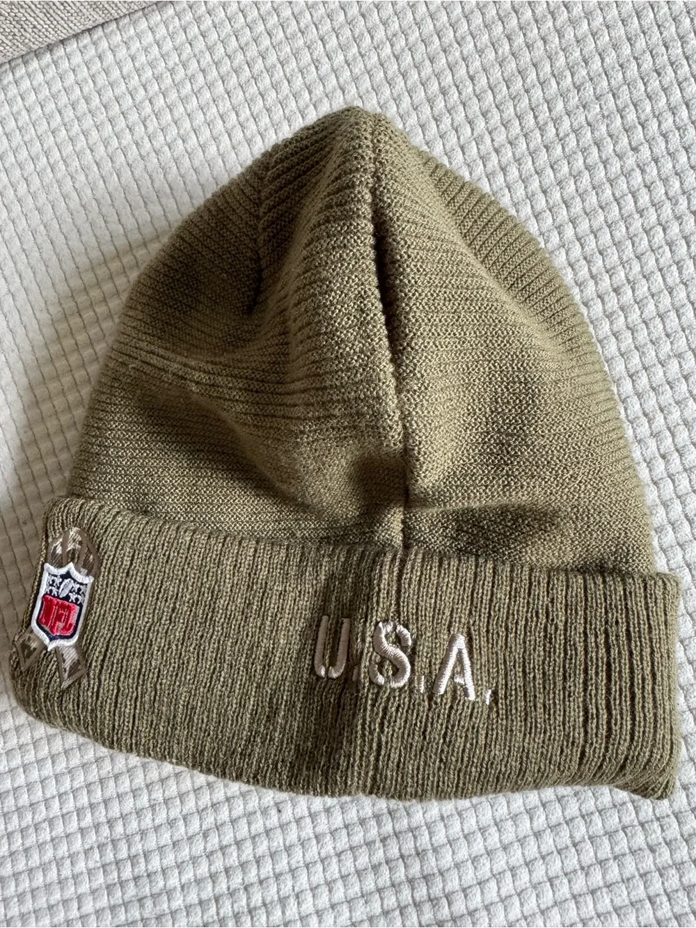 NFL New York Giants Salute to Service Olive Knit Cuffed Beanie